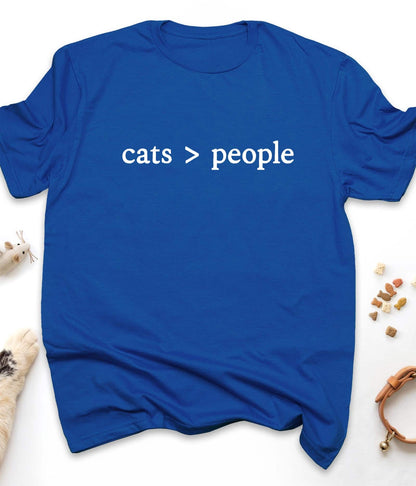Royal funny cat t-shirt with "Cats Are Better Than People" design, front view