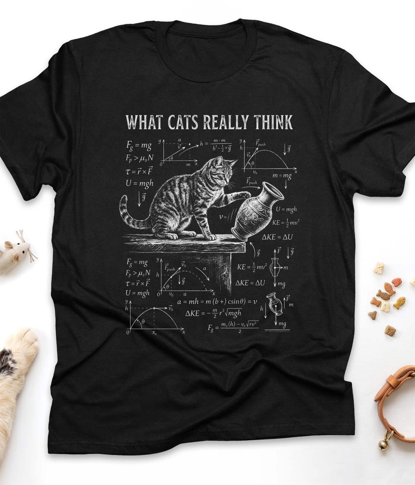 What Cats Really Think - Physics Funny Cat T-Shirt in Black