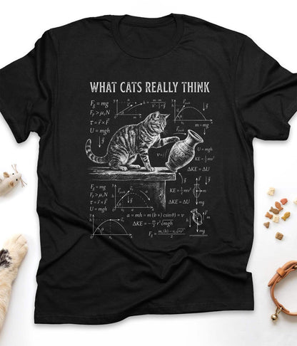 What Cats Really Think - Physics Funny Cat T-Shirt in Black